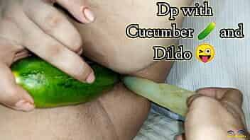 Indian sexy wife says vegetables are the best treatment for pussy and ass so use cucumber along with dildo for more satisfaction video