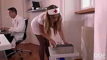 Horny nurse Candy Alexa gets her gaping asshole drilled by the DDF BDSM Doctor video