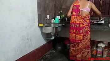 Indian Wife Fuck With In Kitchen In Red Dress video