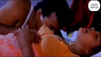 Shakeela with Blue Saree in Hot Bed video